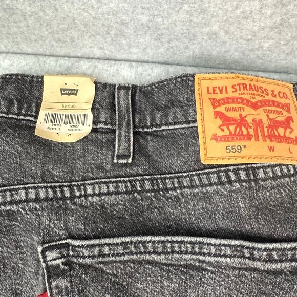 Levi's 559 Big & Tall Men's 58x30 Jeans Relaxed Straight Zip Fly Black - Picture 4 of 4